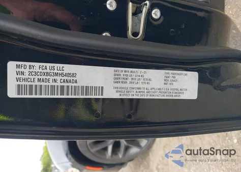 2021 Dodge Charger Sxt Rwd z USA, uszkodzony, nr VIN 2C3CDXBG3MH540582